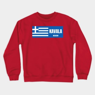 Kavala City with Greek Flag Crewneck Sweatshirt